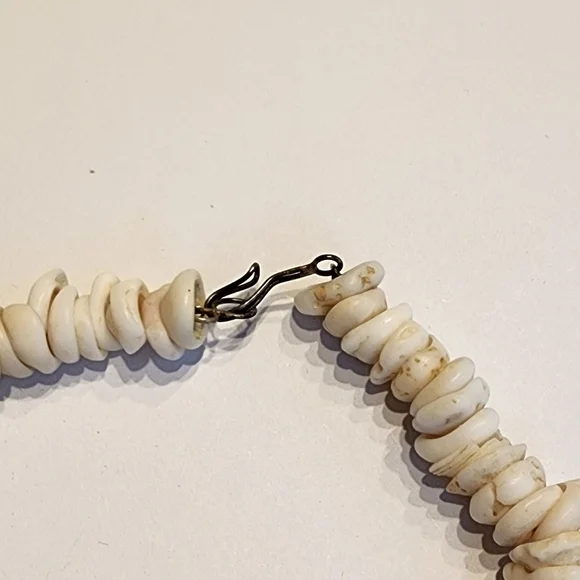 Vintage Necklace TurquoiseNuggets & Puka Shells Heishi 15 Choker